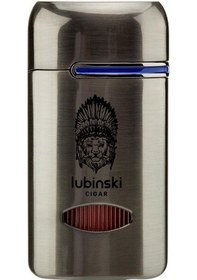 Resim Lubinski Lion Kapaklı Delicili Tek Torch Puro Çakmağı Gunmetal 