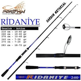 Resim Portfish Ridaniye 283 Cm 18-72g Atarlı Karbon Shore Jig Olta Kamışı 