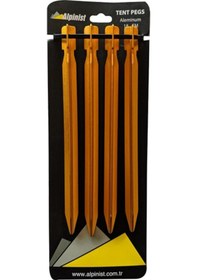 Resim Alpinist Alüminyum 6061 Çadır Kazığı 18 Cm Turuncu 4'lü Çok Renkli 