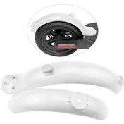 Resim Ximistore9 Xiaomi M365 Ve M365 Pro Elektrikli Kaykay İçin Beyaz Ön Ve Arka Çamurluk Seti - Su Ve Çamur Saçmasını Engeller - Abs+pc Malzeme 