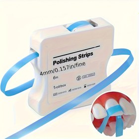Resim Diş Parlatma Şeritleri, Diş Arası Diş Parlatma ve Kontürleme için 4mm İnce Zımpara Rulosu, Mavi veya Pembe - 236.22 İnç Uzunluk 