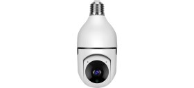 Resim Seçkin Hediyelik Gece Görüşlü 360 Derece LED Işık 1080P Wifi Kamera Kablosuz Panoramik Ev Güvenlik Balıkgözü Ampul Lamba Ip Kamera 