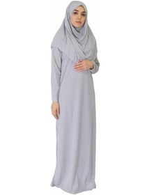 Resim Zehranaz Namaz Elbisesi Açık Gri Fermuarsız Namaz Elbisesi Gri 