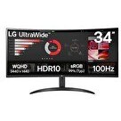 Resim LG UltraWide 34WR50QK-B 34" 100 Hz 5 MS VA QHD Curved Monitör 
