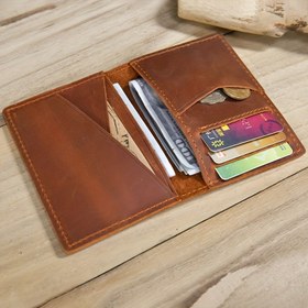 Resim Ultra İnce Crazy Horse Deri Erkek Cüzdanı - Vintage Tarzı, 8 Kart Yuvası, Hakiki İnek Derisi, Çizilmeye Karşı Dirençli & Parlak Bitiş, Kahve Kahverengi 