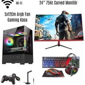 Resim Ramtech Run Full Set Ryzen 5 5500 32GB Ram 500GB M2 Rx 580 8gb 23.6'' Curved Oyuncu Masaüstü Bilgisayarı 