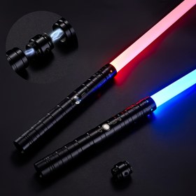 Resim TMAMXUAN, 1 adet/2 adet, İkili kılıç, 2'si 1 arada, 7 RGB renkleri, alaşım saplı, 4 mod ve 4 savaş sesi, Tip C şarj edilebilir, Cosplay için uygun, Noel, Cadılar Bayramı hediyeleri 