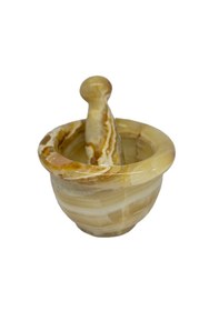 Resim Doğal Taş Oniks, Mutfak Eşyaları, Havan, Sarımsak Döveci, 