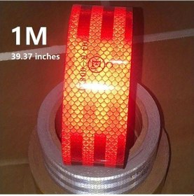 Resim Turcoshop11 Kırmızı 39.37inch Reflektif Uyarı Bandı Araç Motosiklet Yapışkanlı 