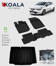 Resim Renault Clio 4 Hatchback 2012-2019 Uyumlu Paspas + Bagaj Havuz Seti 