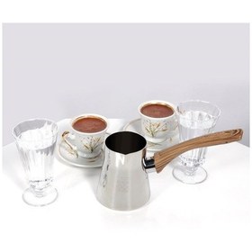 Resim Serenk Definition Standlı 4 Parça Çelik Cezve Seti 