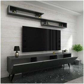 Resim NEWLİNE Ideal Tv Ünitesi X2032 Antrasit Renk 150 cm 