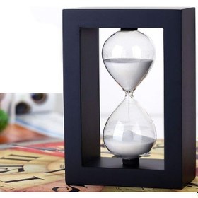 Resim Moveevo 30 Dakika Süreli Kare Pembe Zorba Zamanlayıcı Siyah Ahşap Çerçeve Beyaz Kumu - Çalışma, Toplantı, Pişirme, Egzersiz İçin 