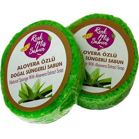 Resim Renk Mis Sabun Aloe Vera Özlü Doğal Süngerli Katı Sabun 1 Adet 