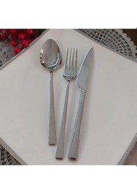 Resim Seramikci 6'Lı Yemek Çatalı Platin 