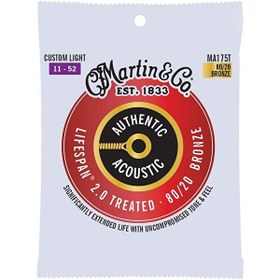 Resim Martin & Co MA175T SP Lifespan Treated Akustik Gitar Teli Custom Light 11-52 