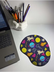 Resim Astronot Kedi Temalı Bilek Destekli Mouse Pad 