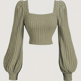 Resim Kadınlar İçin Şık Üstler - Dar Kesim Bel Sıkılaştırıcı Bluz, Uzun Kollu Gömlek Sonbahar/Kış, Ofis & Parti Kıyafetleri - Kadın Giyim, Günlük Kullanım, Minimalist Tasarım, Rahat Giysi, Kış Gardırop, Kare Yaka, Dayanıklı Malzeme, Moda Tutkunları İçin Stil Sahibi Üst 