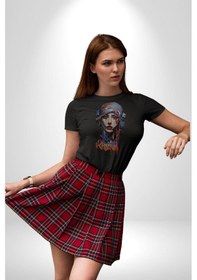 Resim Khansa Eşarp Kadın Tasarımı Unisex Unisex Siyah Organik Baskılı T-shirt Penye Yüksek Kalite Siyah 