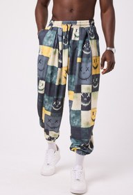 Resim Superbluemexico Unisex Sokak Tarzı Baskılı Bürümcük Spor Şalvar Pantolon 