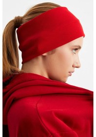 Resim Kadın Pamuklu Kaşkorse, Kaymaz, Terletmez, Ultra Hafif, Spor Saç Bandı Bandana - Tek Ebat / Kırmızı Kırmızı 