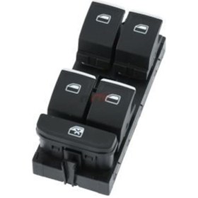 Resim Cam Acma Kumanda Dugmesı Sol Dortlu Krom Golf 7 - Passat B8 - Tiguan - Leon - 