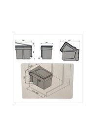Resim Metali Dolap İçi Çöp Kovası Antrasit 15 Lt 