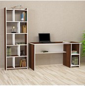 Resim Kalenderdekor1 Kalender Dekor Avel Snow 145 Cm Çalışma Masası Takımı Avls03 Beyaz - Ceviz 
