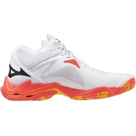 Resim Wave Lightning Z8 Mıd Unisex Voleybol Ayakkabısı Beyaz / Turuncu Çok Renkli 