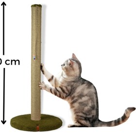 Resim PUGALO 80 Cm Tırmalama Tahtası Silindir Taban Uzun Catnipli Tırmalama Tahtası Yeşil 