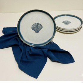 Resim Moderna 4 Parça 21 Cm Pasta Tabağı Tarçın Midye Desenli Tarçın 