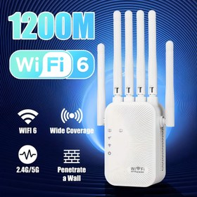 Resim 2025 WiFi 6 Sinyal Güçlendirici - 1200Mbps Çift Bant (2.4G/5GHz), 6 Anten, Geniş Kapsama & Duvar Geçirgenliği, Akıllı QoS Yönlendirme, Ev ve Ofis için Kompakt Tasarım, Kafe WiFi Çözümü, Wifi Güçlendirici, Ev İnterneti Geliştirici, Yüksek Hızlı İnternet Cihazı, Gelişmiş Yönlendirme, Uzaktan Çalışanlar İçin 