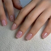 Resim 24 adet Kısa Kare Pembe Glitter Bow Tasarımlı Tırnak - Tekrar Kullanılabilir, Parlak Bitiş, Çizgi Desenli, Kolay Uygulama için Şık Bir Görünüm, Tırnak Sanatı Aksesuarı|Bowtie Tasarımı|Tekrar Kullanılabilir Press-On 
