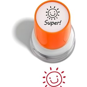 Resim Süper Damgalar - Ofis, Okul, İş için Yeniden Kullanılabilir Kauçuk Damgalar - Dayanıklı ABS Malzeme, Yuvarlak Şekil, Kimyasız, Kağıt, El Sanatları, Belgeler için İdeal - Ofis Malzemeleri | Eğlenceli Tasarım | Kimyasız Mürekkep, Ofis için Damgalar 