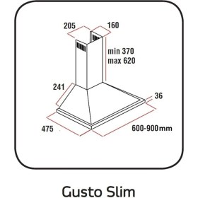 Resim Alveus Gusto Siyah Rustik Davlumbaz 