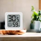 Resim 1 adet Kompakt Dijital Nemölçer Termometre - İç Mekan Sıcaklık ve Nem Monitörü, Gülümseme İkonu ile, Şarj Edilemeyen Düğme Pili, Tek Kullanımlık, Ev ve Bahçe için, Yetişkin Boyutu, PVC Malzeme, Nem Monitörü | Gülümseme İkonu Ekranı | Kolay Okuma Ekranı, mutfak termometreleri 