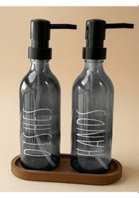 Resim Leelahome Ahşap Standlı Sıvı Sabunluk 330 Ml - Siyah Siyah 