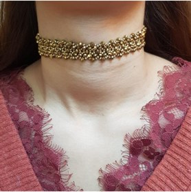Resim Handmade By HLY El Yapımı Gold Rengi Choker Kolye 
