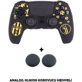 Resim Ps5 Dualsense Futbol Takımı Temalı Koruyucu Silikon Kılıf + Analog Silikon Koruyucu Juventus 