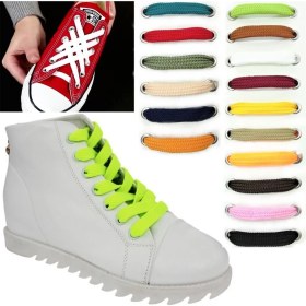 Resim Foottab Renkli Yassı Spor Ayakkabı Bağcığı 120 cm 