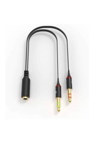 Resim Shn Kulaklık Ses Mikrofon Ayırıcı Dönüştürücü Çoklayıcı Kablo (1x3.5 Dişi- 2 X 3.5mm Erkek) 