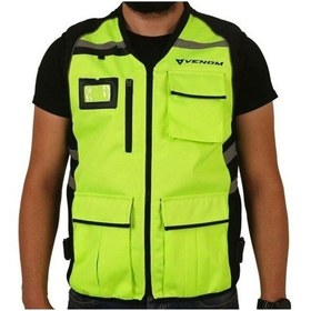Resim Motosilet Reflektör Yelek Neon Motorcu Reflektif Yeleği 