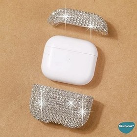 Resim Microsonic Airpods Pro 3 için Kılıf Diamond Swarovski Görünümlü Taşlı Pembe [AirPods Pro 3 ile Uyumlu Kılıf - Pembe] 