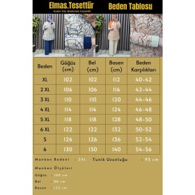 Resim Elmas Tesettür Kadın Giyim Büyük Beden Düğmeli Halka Desen Pantolonlu Tunik Ikili Takım 
