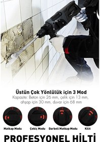 Resim Assur ASR522 850 W Darbeli Kırıcı Delici Hilti Siyah 