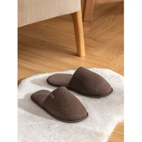 Resim Lc Waikiki Yeni Sezon Önü Kapalı Çizgili Erkek Ev Terliği 