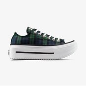 Resim Converse Chuck Taylor All Star Lift Double Stack Plaid Kadın Yeşil Sneaker 
