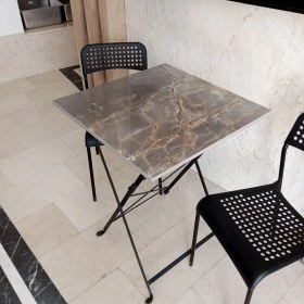 Resim Oasis Stone Versace Gold Porselen Yemek - Bahçe Masası 60 x 60 cm 