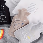 Resim 1 adet Sevimli Karikatür Baskılı Peluş PVC Sıcak Su Şişesi, 300ml, Su Doldu, Sızdırmaz Tasarım, Ev ve Ofis Kullanımı İçin, Sıcak Soğuk Rahatlatıcı, Şirin Tarz, Dayanıklı Plastik 