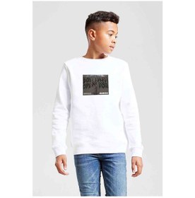 Resim The Walking Dead Collection Baskılı Unisex Çocuk Beyaz Sweatshir 